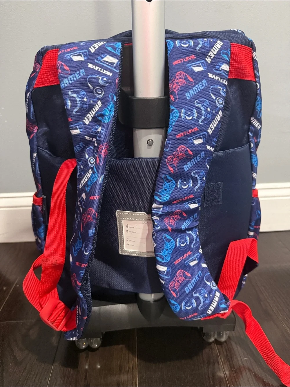 Blue 'Level Up Ready' Rolling Gaming Backpack Set